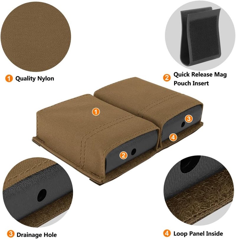 KRYDEX 5.56 Magazine Pouch,MOLLE Mag Holder with Quick Release Magazine Pouch Insert - Image 5